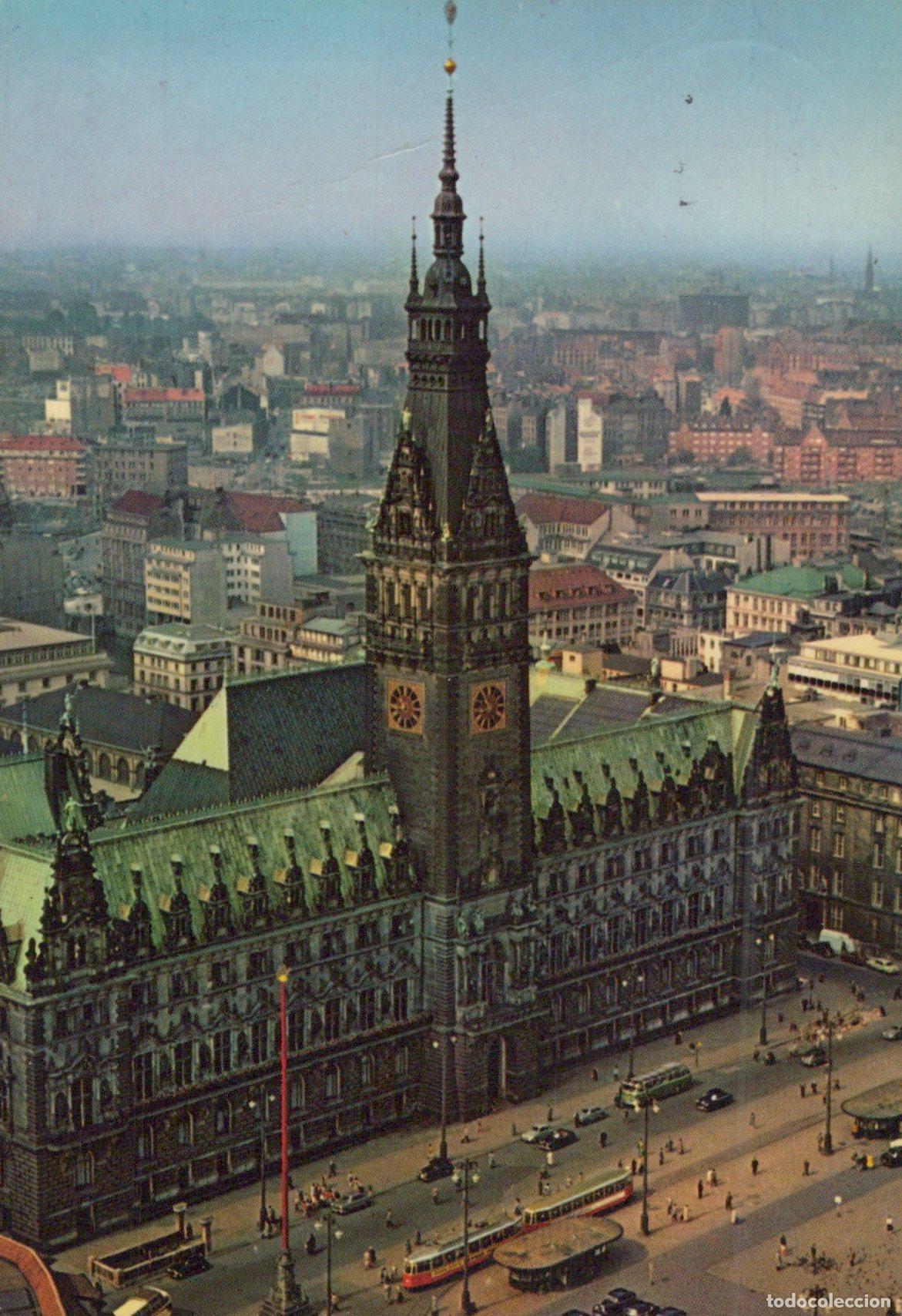 Postcards: Germany Hamburg Rathaus City Hall Aerial View 1960s *YAX958