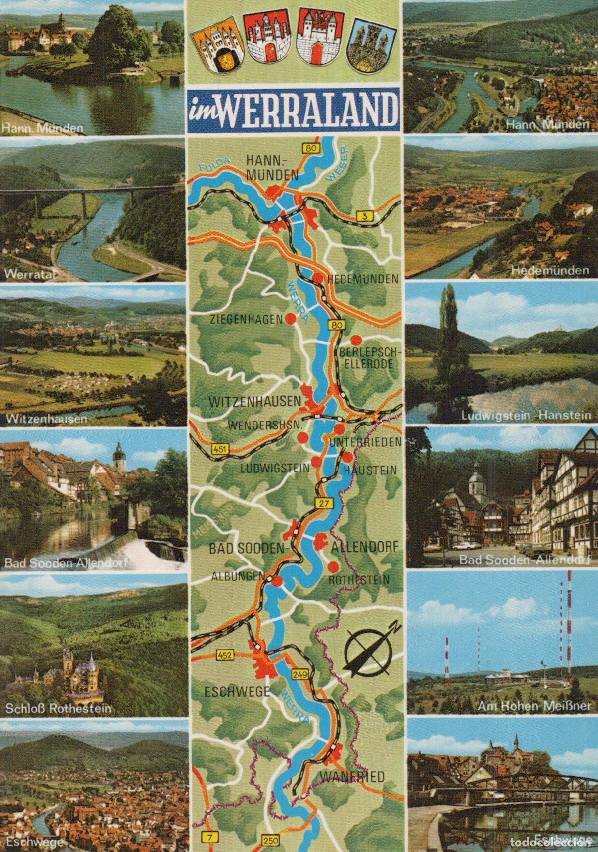 Postais: Germany Werraland Map and Views Hann Munden Witzenhausen Bad Unposted *YAX962
