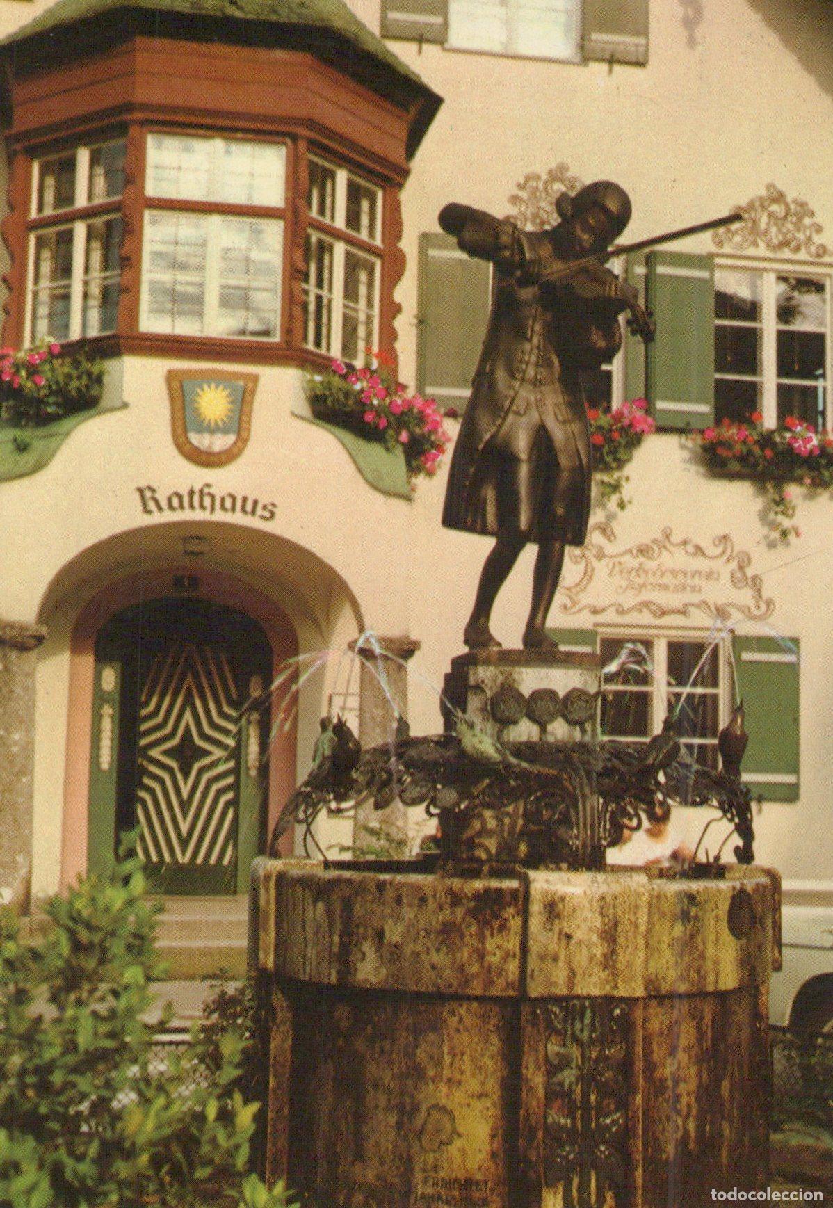 Postcards: Austria St Gilgen Mozart Fountain and Rathaus Unposted *YAX964