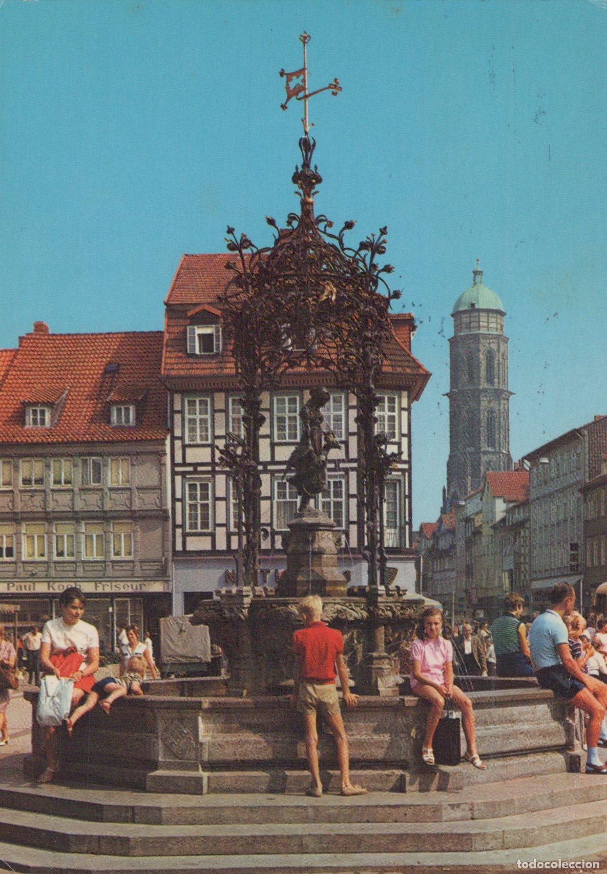 Postcards: Germany G&ouml;ttingen G&auml;nseliesel Fountain Half Timbered Houses St Jacobi *YAX974