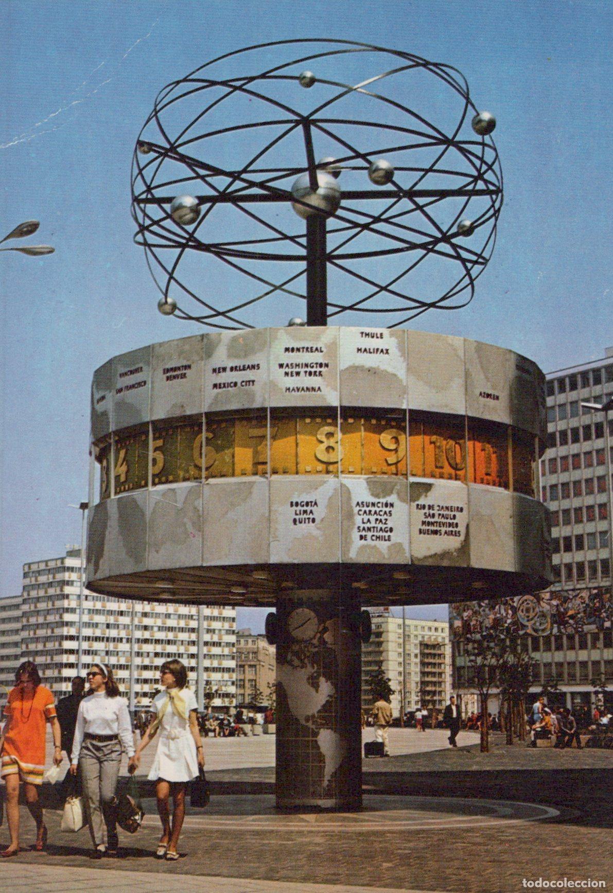 Postcards: Germany Berlin East World Time Clock Alexanderplatz Unposted *YAX656