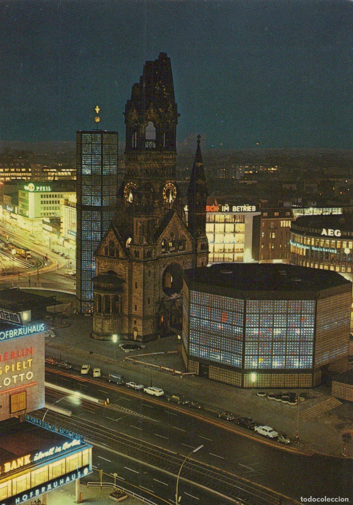 Cartoline: Germany Berlin Kaiser Wilhelm Memorial Church At Night Unposted *YAX658