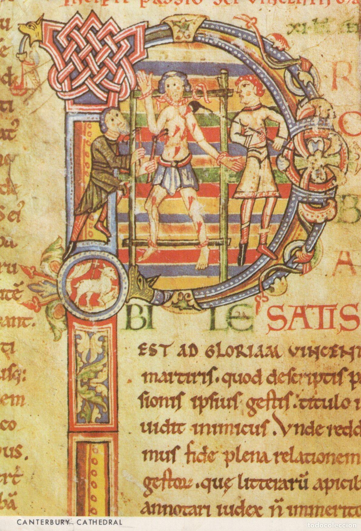 Postcards: United Kingdom Canterbury Cathedral Medieval Manuscript Illumination *YAX994