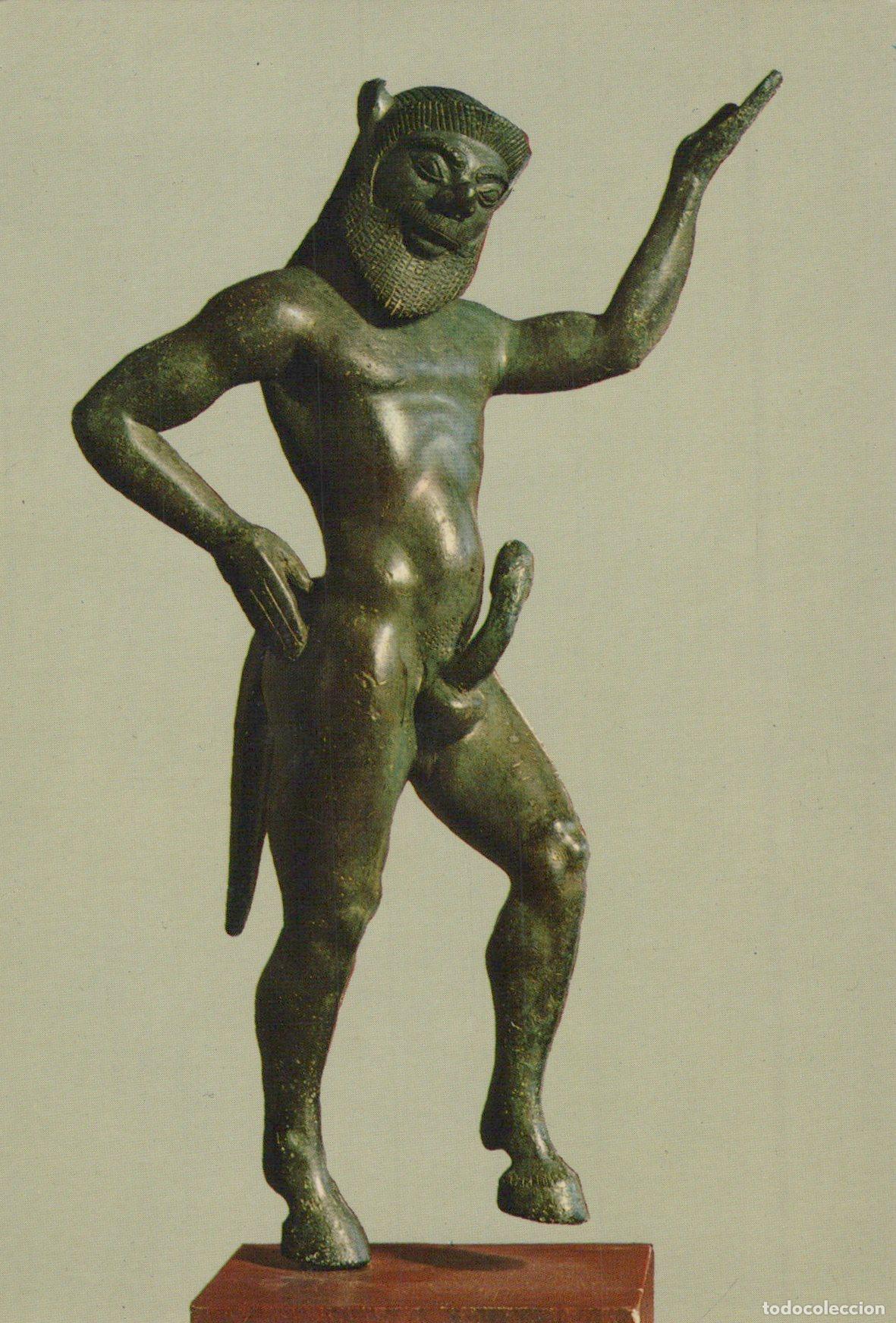 Postcards: Greece Athens Ancient Greek Bronze Satyr Statue National Unposted *YAX996