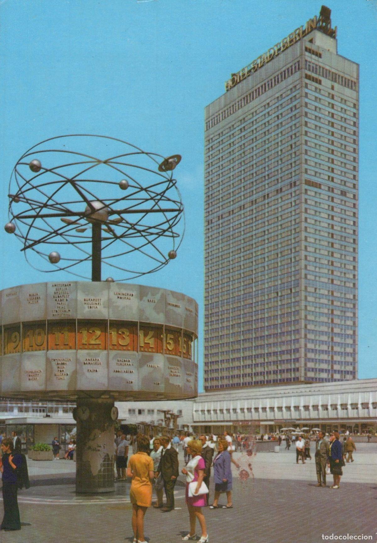 Cartoline: Germany Berlin Alexanderplatz World Time Clock and Hotel Stadt *YAX730
