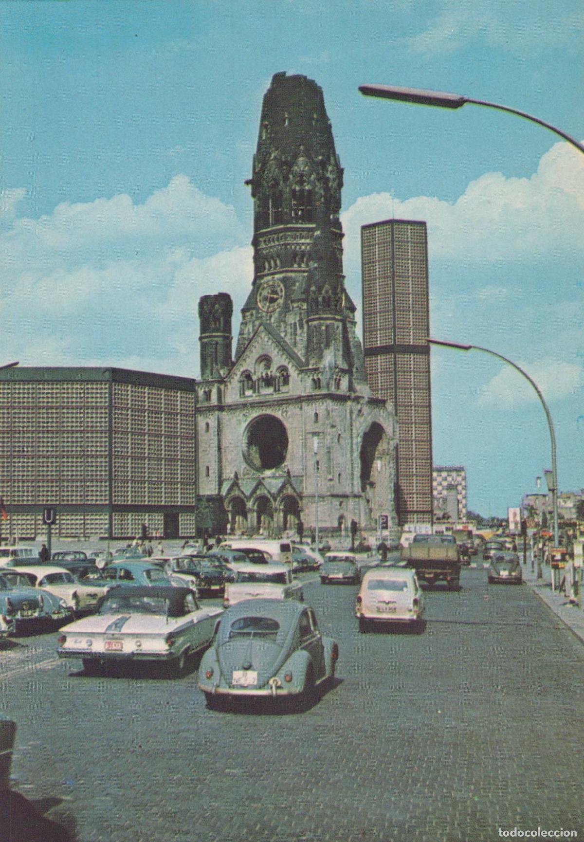 Postcards: Germany Berlin Kaiser Wilhelm Memorial Church Cityscape Cars Unposted *YAX736