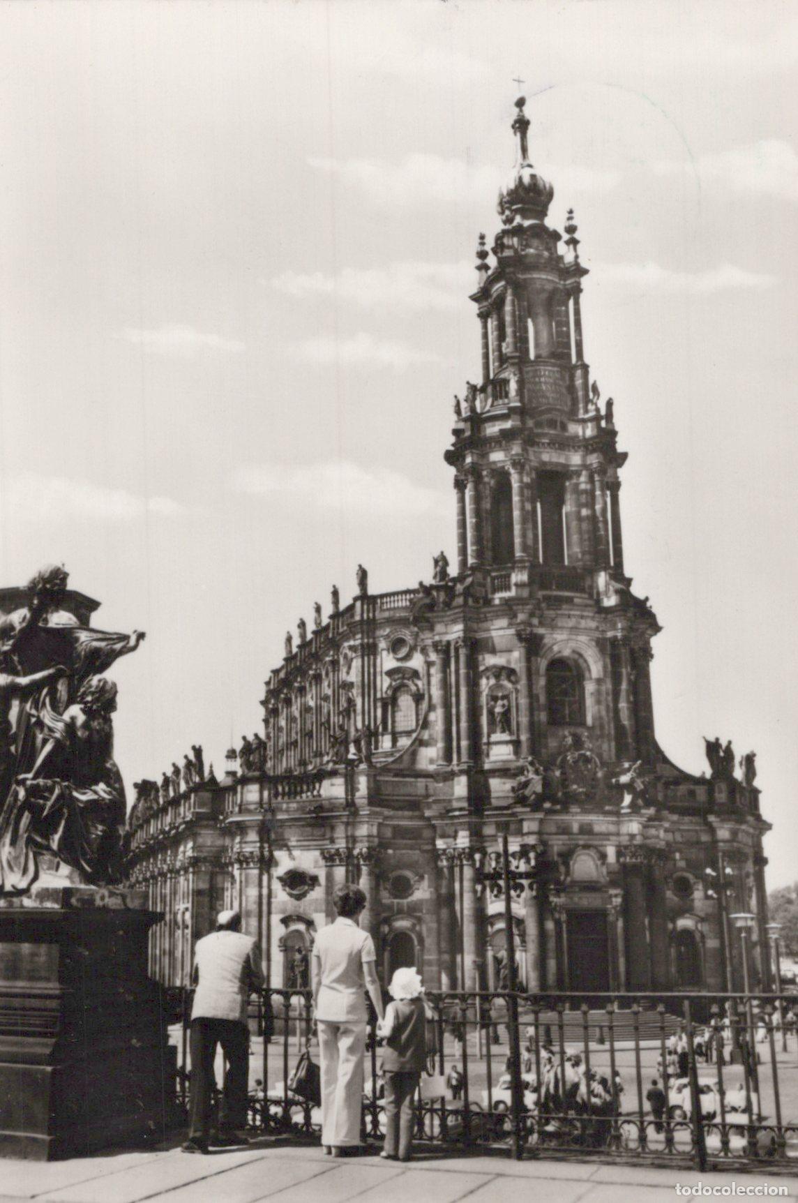 Postkarten: Germany Dresden Hofkirche Cathedral With Statue People *YAX792