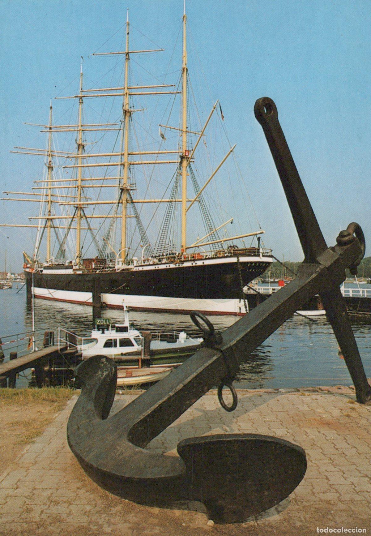 Postales: Germany Travemunde Passat Sailing Ship and Anchor Seaport View Unposted *YAX931