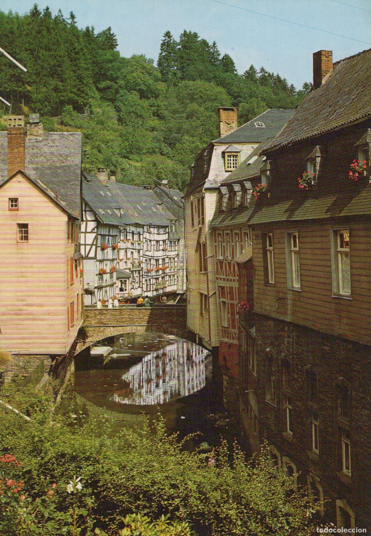 Postales: Germany Monschau Historic Town With River and Bridge Unposted *YAX939