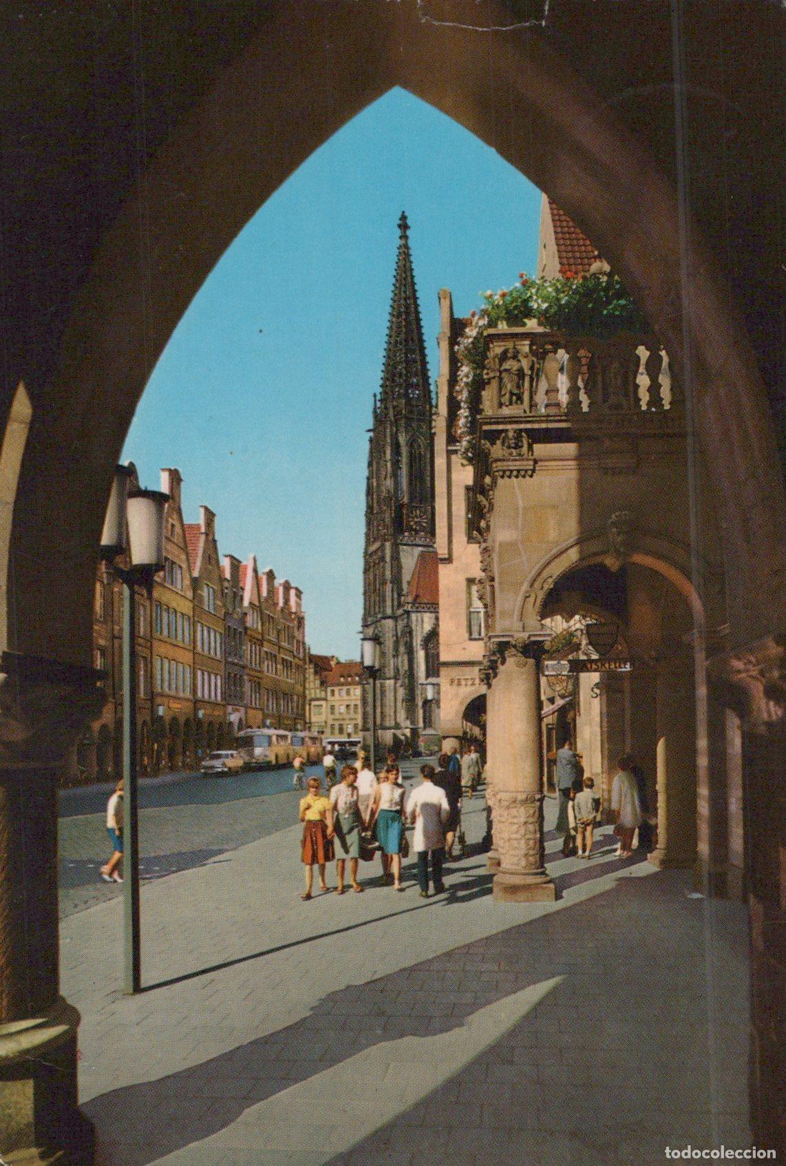Postales: Germany M&uuml;nster Prinzipalmarkt Street Scene With St Lamberti Church *YAX953