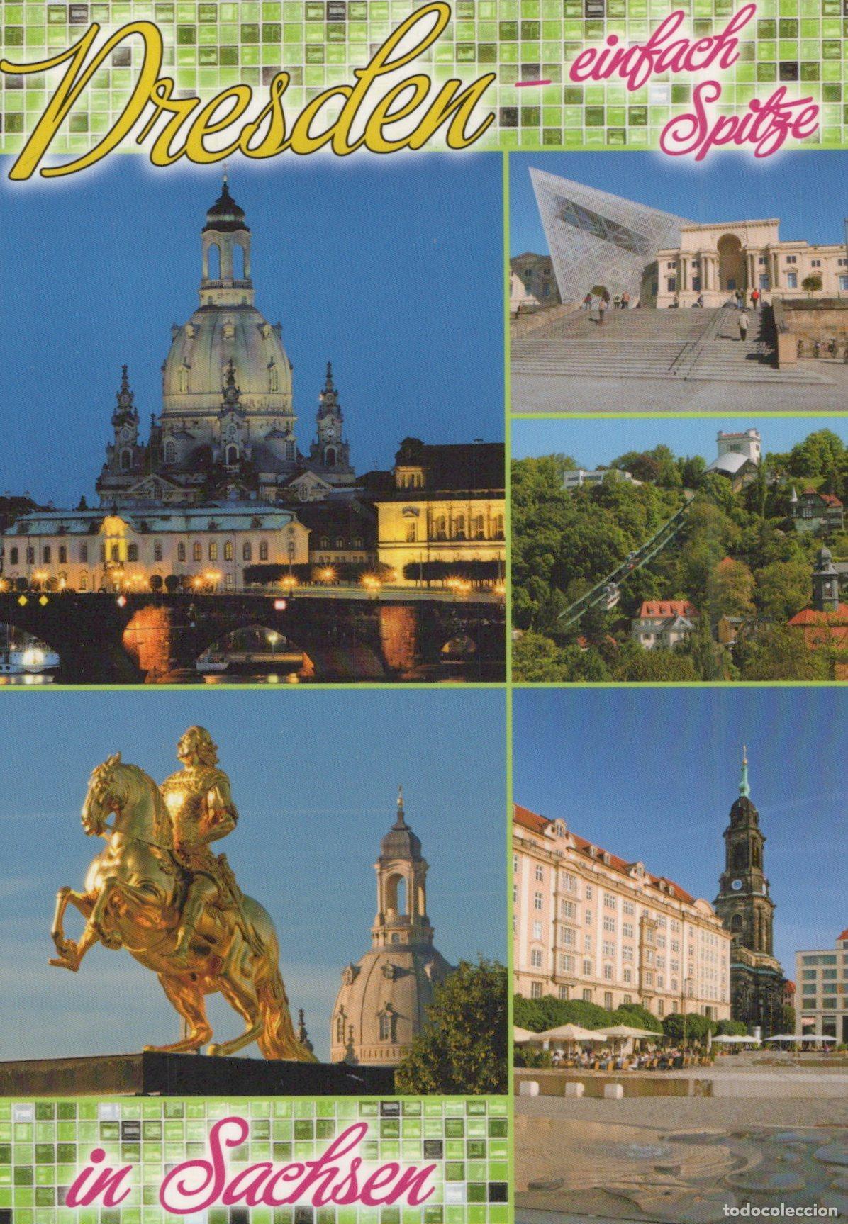 Postales: Germany Dresden City Collage Frauenkirche Golden Rider Funicular *YAX959