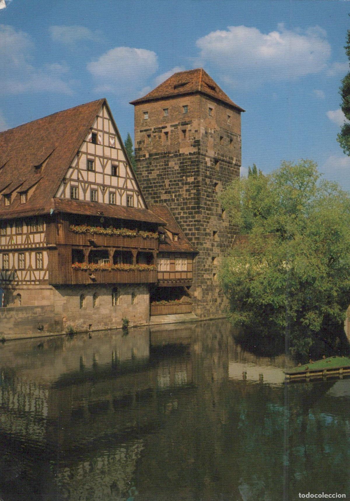 Cartes Postales: Germany Nuremberg Pegnitz River Henkersteg Bridge Half Timbered Houses *YAY006