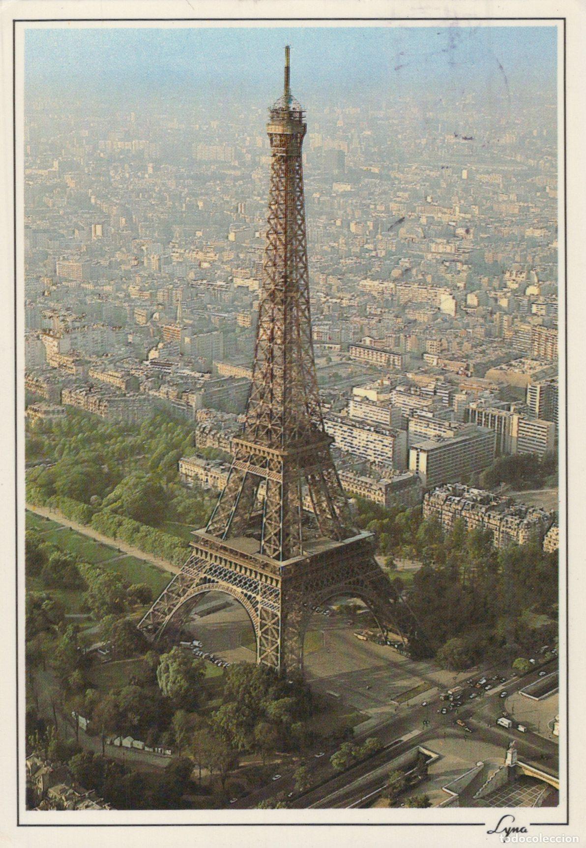 Postais: France Paris Eiffel Tower Aerial View Cityscape Vintage *YAY037
