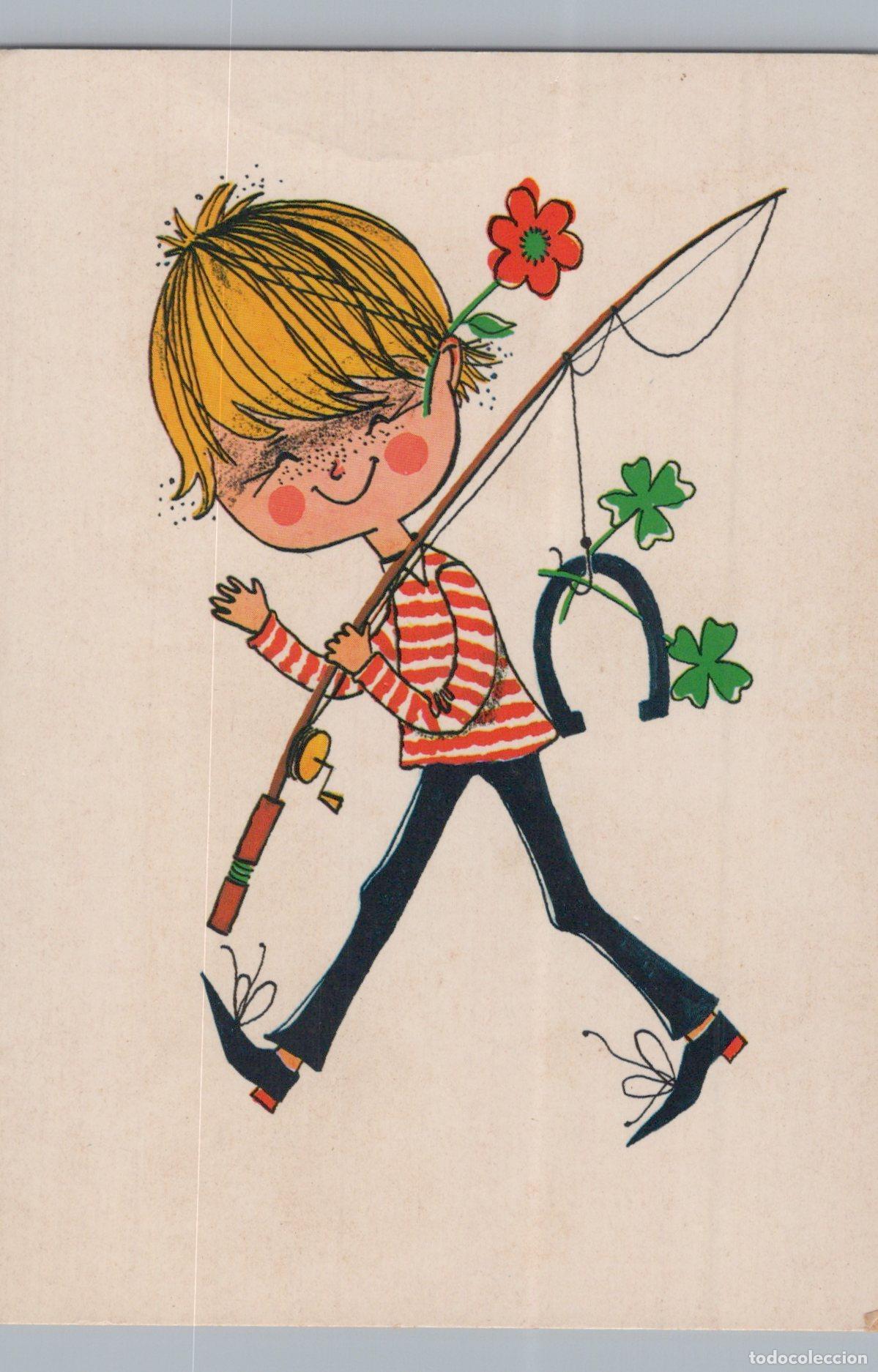 Cartes Postales: Germany Cologne Cartoon of A Boy With A Fishing Rod Horseshoe Unposted *YAY058