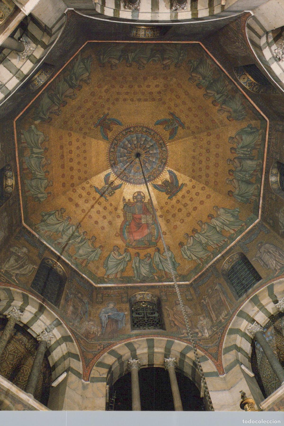 Cartoline: Germany Aachen Cathedral Dome Mosaic Carolingian Chapel Jesus Unposted *YAY060
