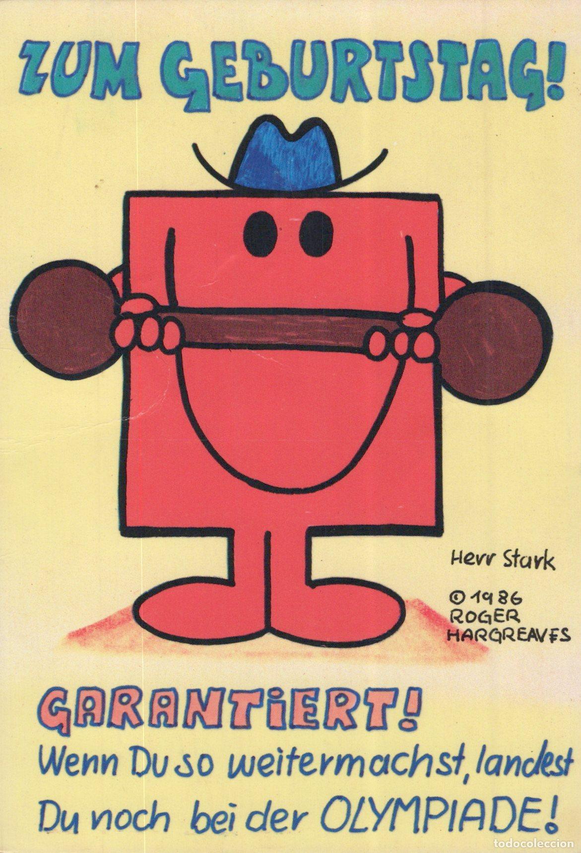 Cartoline: Germany Dachau Mr Strong Birthday Card Mr Men Character Roger Unposted *YAY069