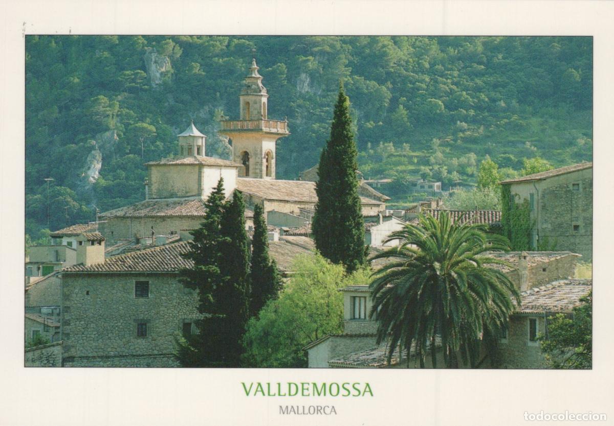 Postcards: Spain Valldemossa Mallorca Village Rooftops Bell Tower Mountain *YAY093