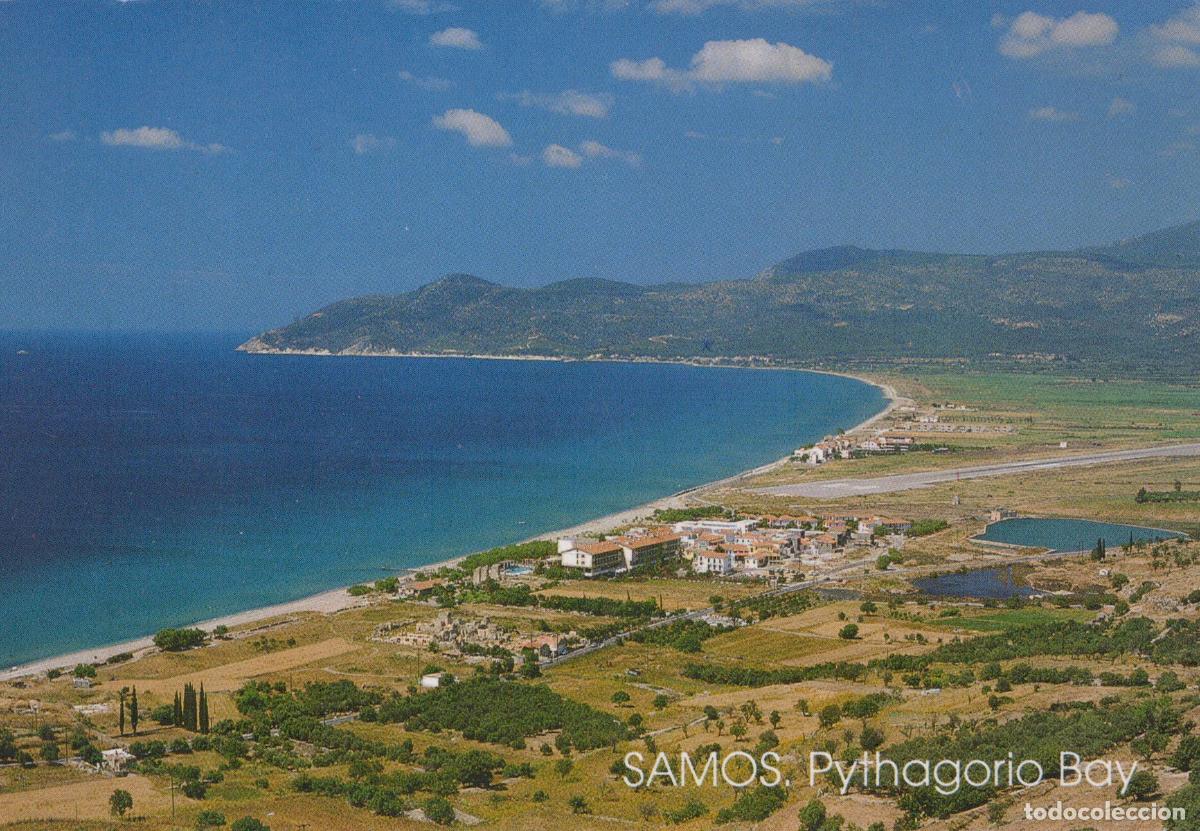 Cartoline: Greece Pythagorio Samos Bay Coastal Landscape Beach View *YAY094