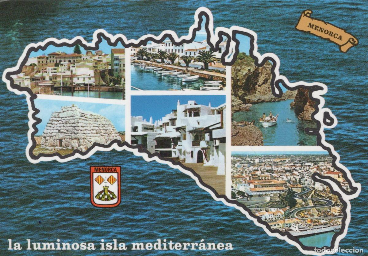 Cartes Postales: Spain Menorca Island Collage of Landscapes Harbors Architecture City *YAY265