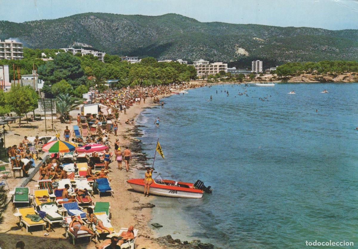 Postkarten: Spain Palma Nova Mallorca Beach View With Swimmers and Sunbathers *YAY106