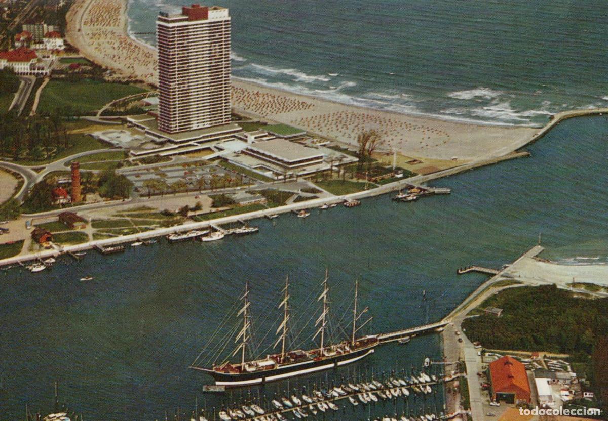 Cartes Postales: Germany Travemunde Aerial View Yacht Harbor Sailing Ship Passat Unposted *YAY268