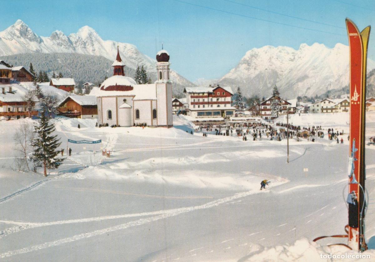 Cartes Postales: Austria Seefeld In Ski Resort Village With Church Skiers Unposted *YAY116