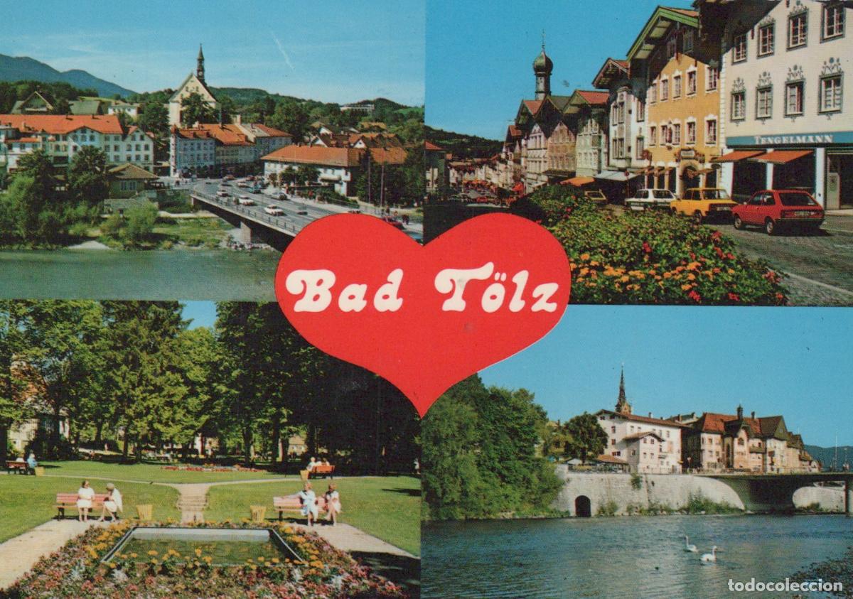Cartoline: Germany Bad T&ouml;lz River Isar Bridge Town View Park Collage *YAY133