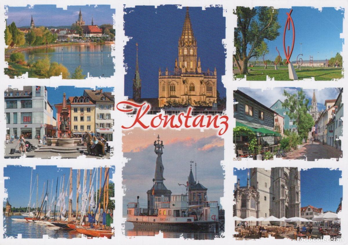 Cartoline: Germany Konstanz Multi View Collage Cathedral Lake Harbor Street Scenes *YAY292