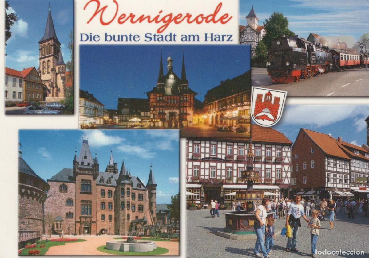 Postais: Germany Wernigerode Multi View Castle Town Hall Steam Train Market *YAY418