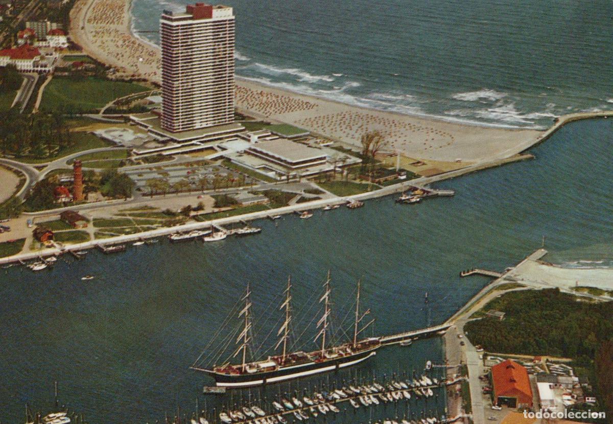 Cartoline: Germany Travem&uuml;nde Aerial View Passat Sailing Ship Yacht Harbor Unposted *YAY315