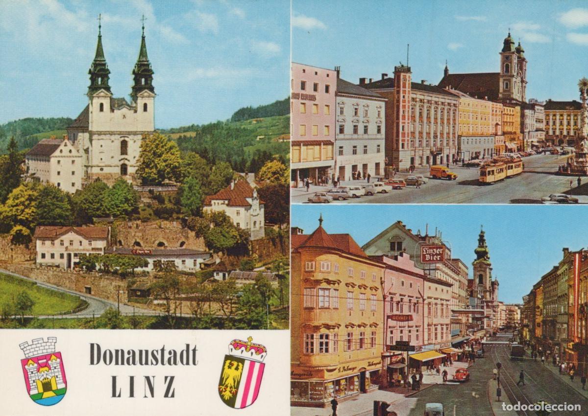 Cartoline: Austria Linz Donau P&ouml;stlingberg Hauptplatz Landstra&szlig;e Cityscape Unposted *YAY153