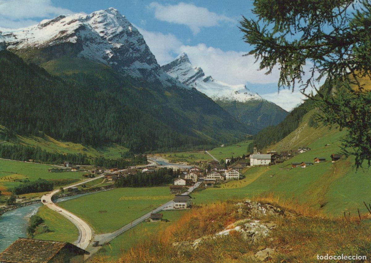 Cartoline: Switzerland Spl&uuml;gen Mountain Village Valley Landscape *YAY317
