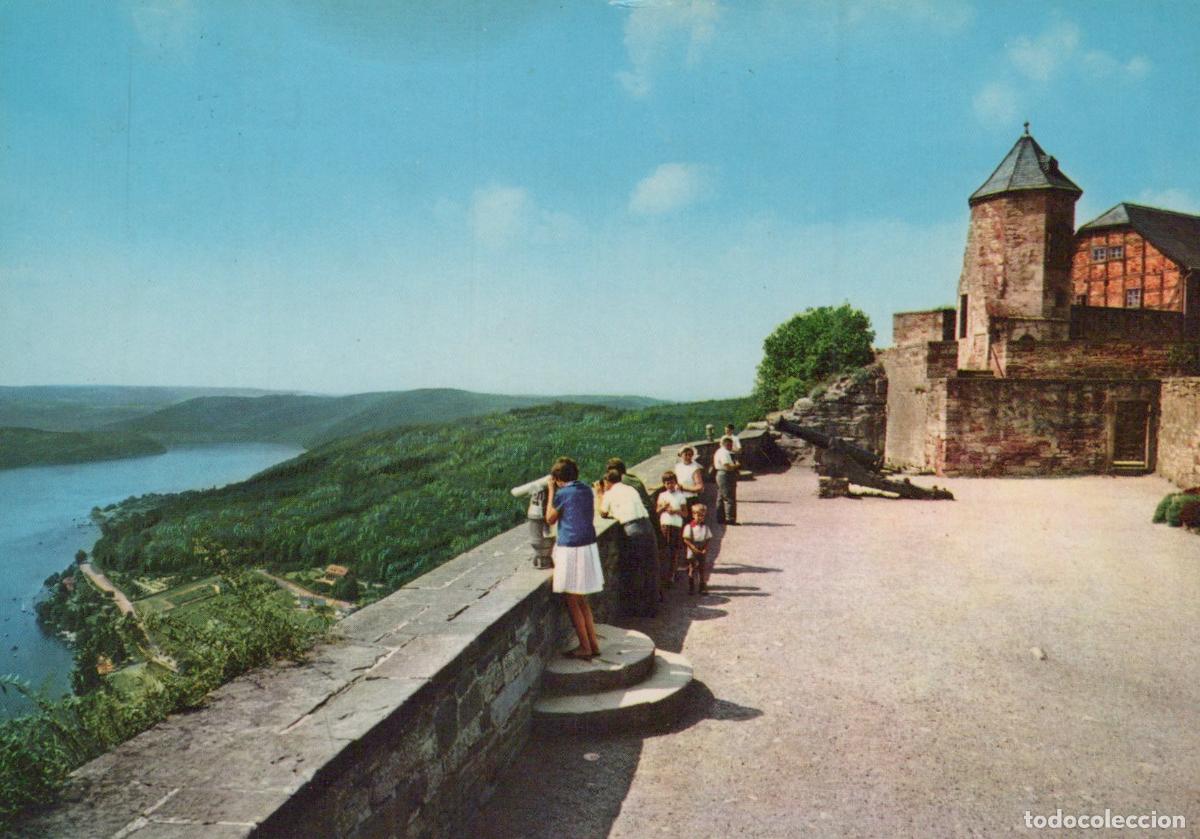 Postales: Germany Waldeck Castle Edersee Lake Scenic View People Binoculars *YAY161