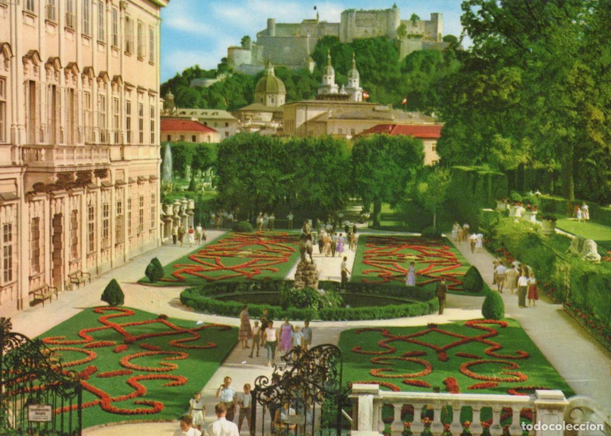Postales: Austria Salzburg Mirabell Garden With Cathedral and Fortress Unposted *YAY331