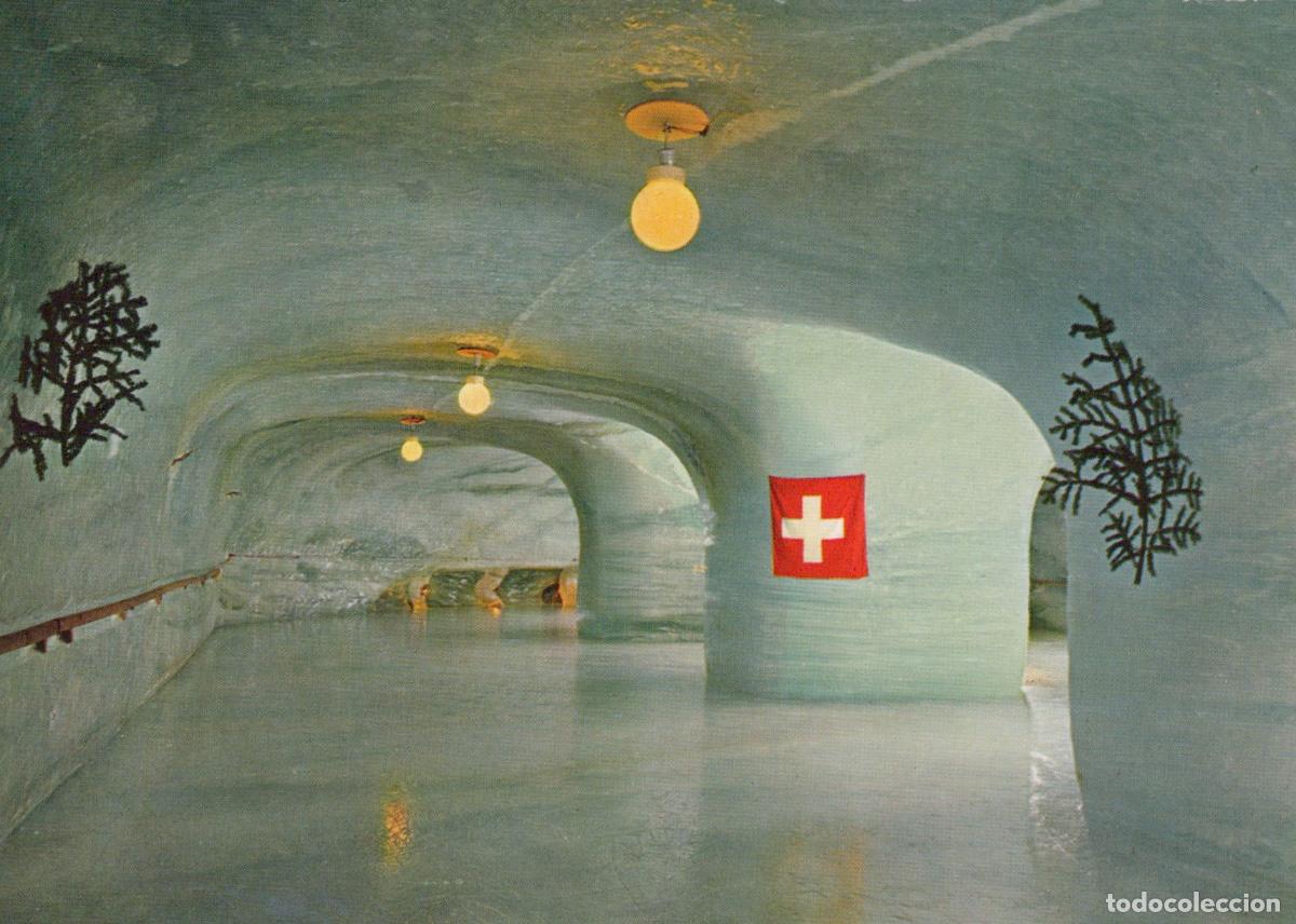 Postais: Switzerland Jungfraujoch Ice Palace Swiss Flag Interior View Unposted *YAY457