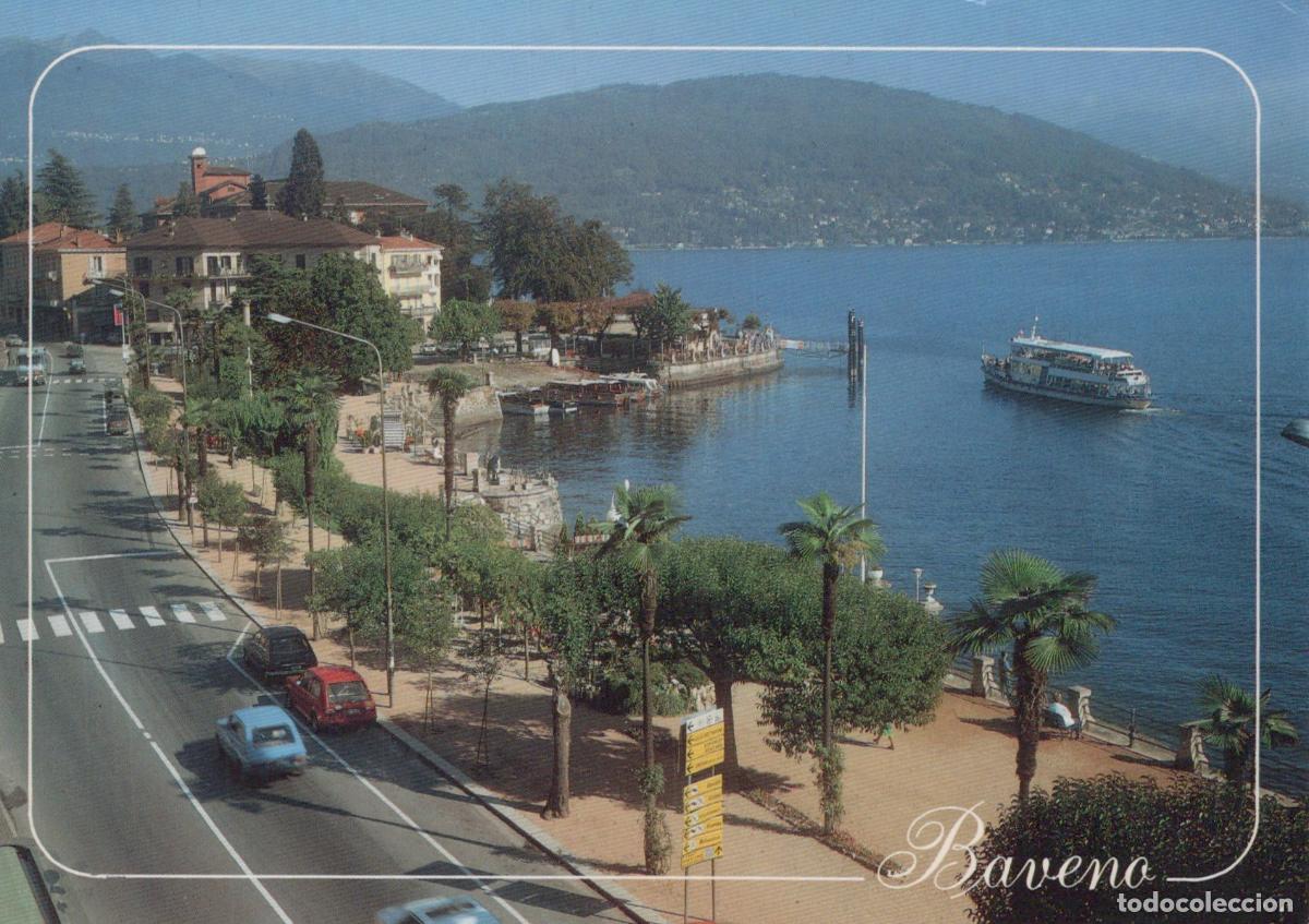 Postais: Italy Baveno Lake Maggiore Waterfront Promenade With Ferry Boat Unposted *YAY448