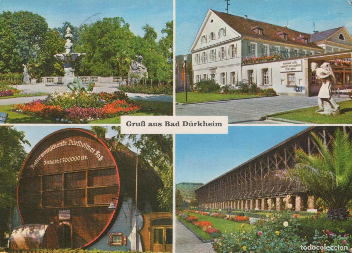 Cartes Postales: Germany Bad D&uuml;rkheim Fountain Europa Hotel Giant Wine Barrel Saline *YAY170