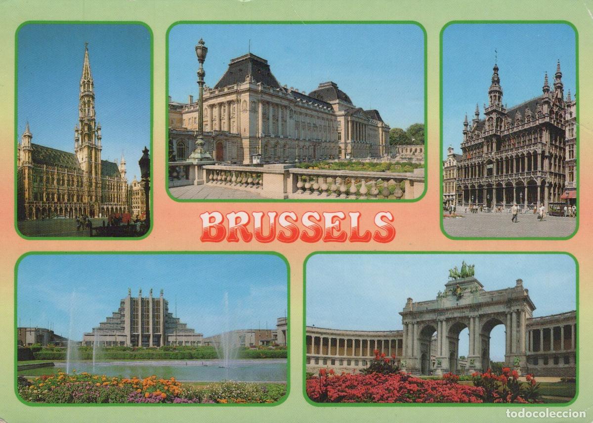 Postais: Belgium Brussels City Collage Grand Place Royal Palace Atomium Triumphal *YAY383