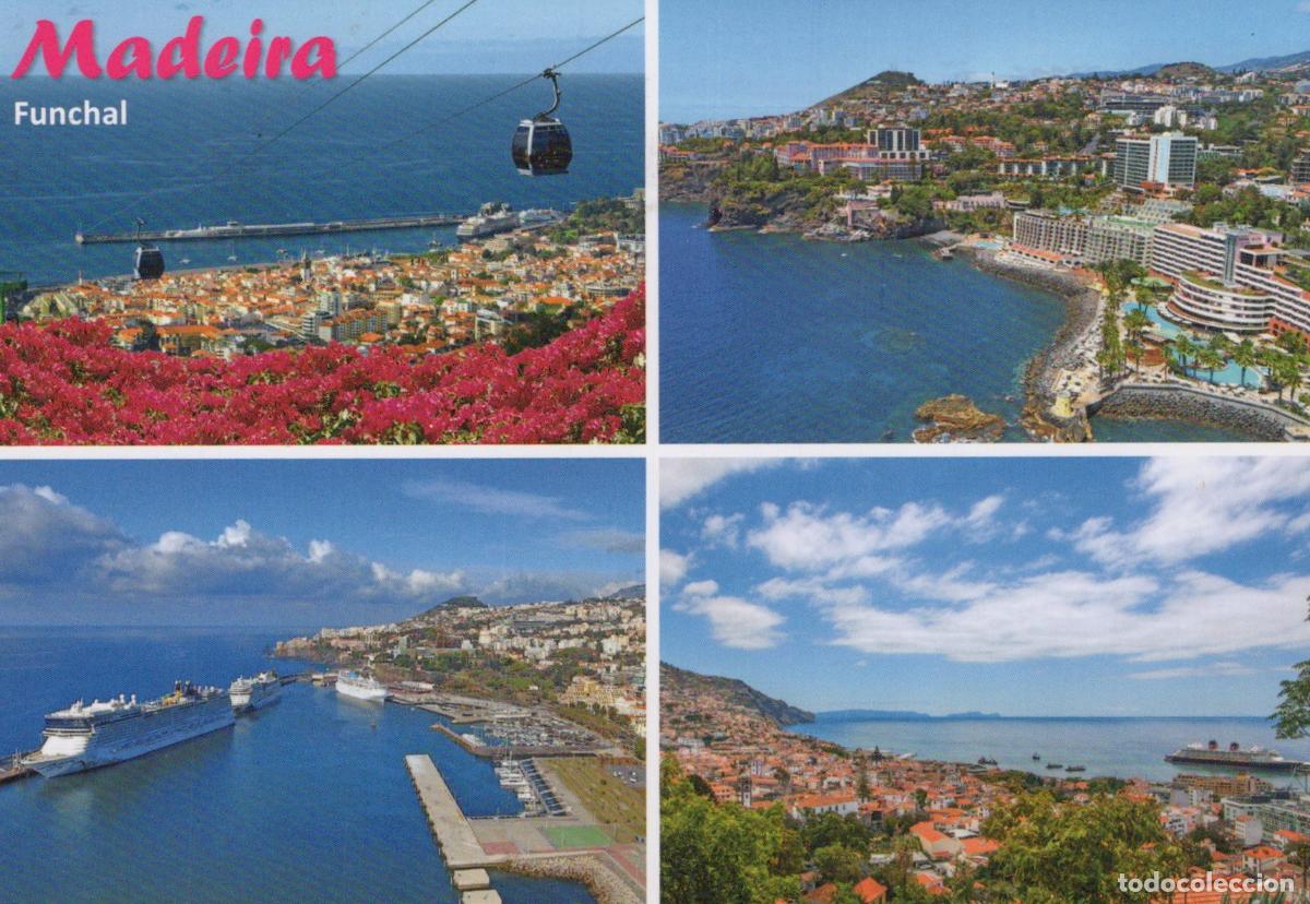 Postkarten: Portugal Funchal Multi View Cable Car Cityscape Harbor Cruise Ships *YAY499