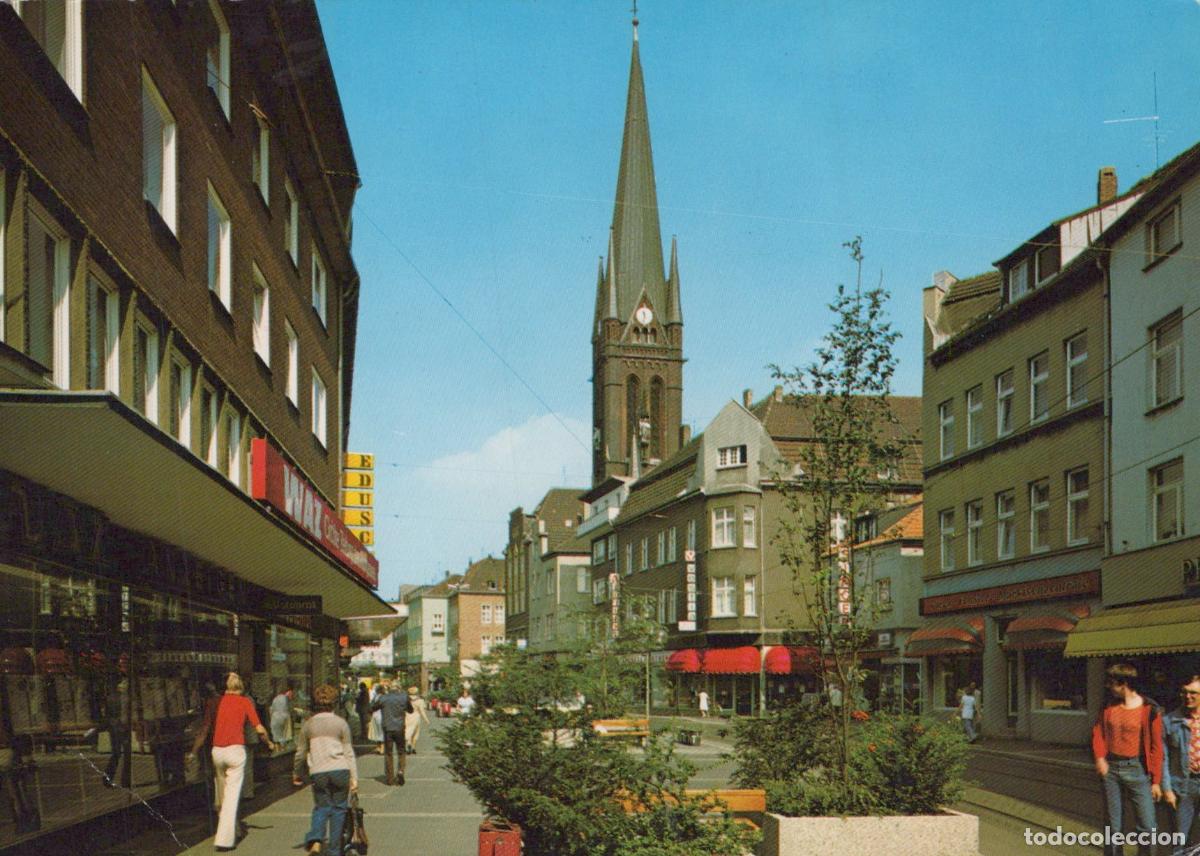 Postkarten: Germany Gladbeck Horsterstra&szlig;e and Lambertikirche Street View 1950s *YAY182