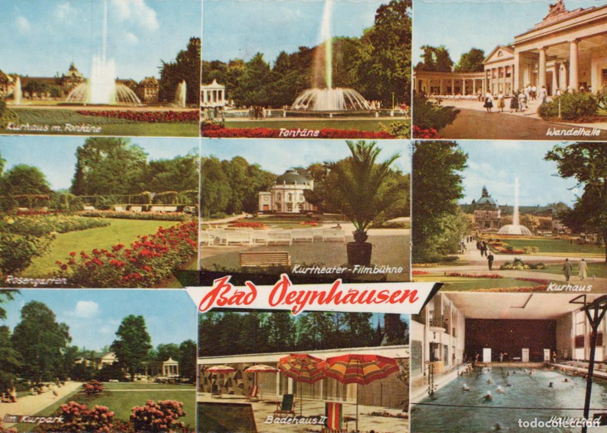Postkarten: Germany Bad Oeynhausen Multi View Kurhaus Rose Garden and Hallenbad *YAY641