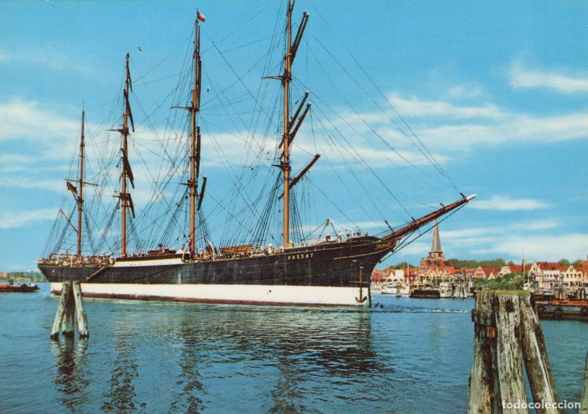 Postkarten: Germany Travemunde Harbor Sailing Ship Passat Tall Ship Seaport Unposted *YAY507