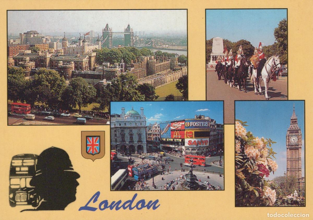 Postais: United Kingdom London Collage Tower Bridge Piccadilly Circus Unposted *YAY511