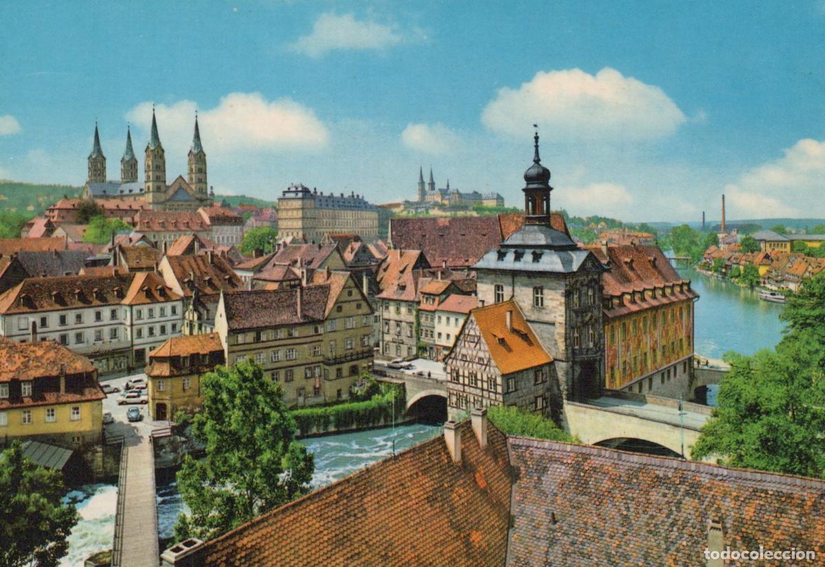 Postais: Germany Bamberg Old Town Hall and Cathedral Regnitz River *YAY318