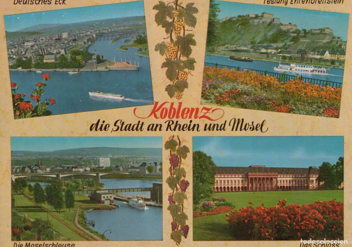 Postais: Germany Koblenz Rhine Mosel River Deutsches Eck Ehrenbreitstein Castle *YAY659