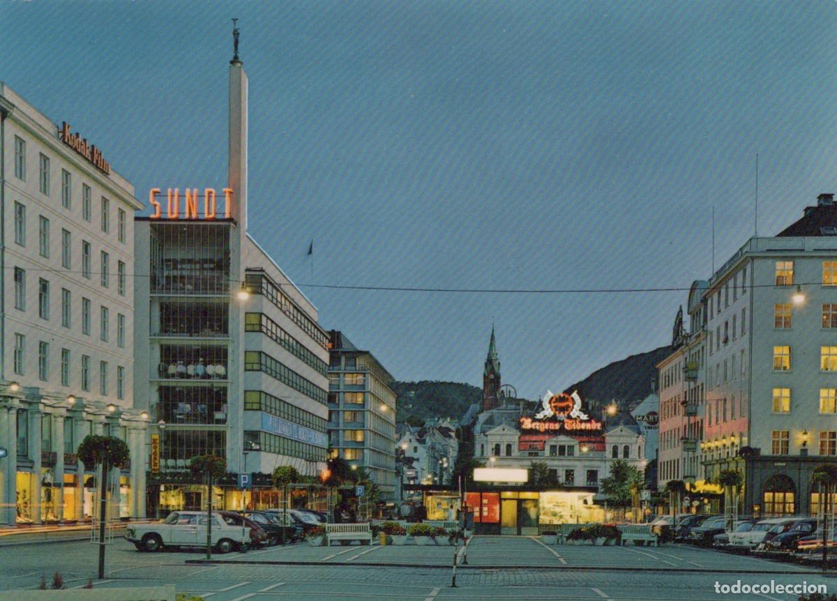 Postais: Norway Bergen Torvalmenningen By Night Cityscape With Unposted *YAY322