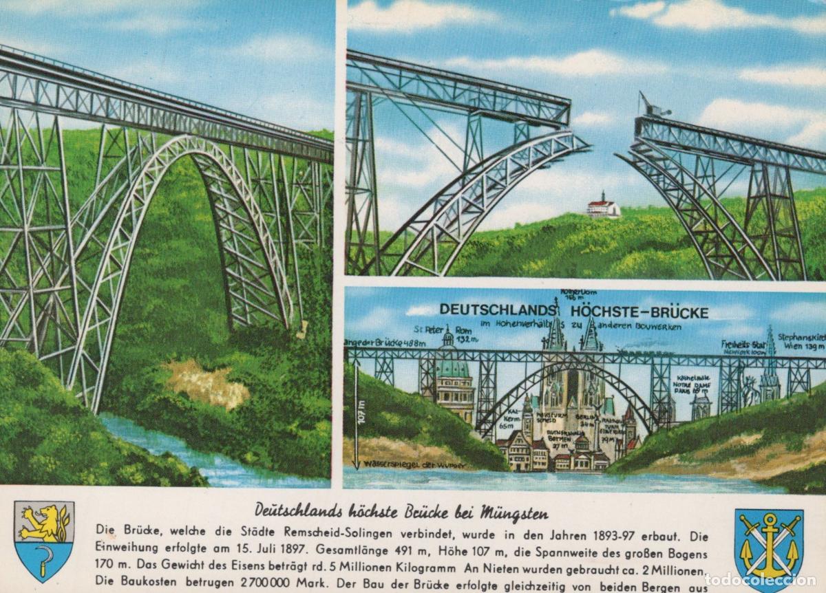Postais: Germany Remscheid S Highest Bridge M&uuml;ngsten Bridge Solingen 1950s *YAY663