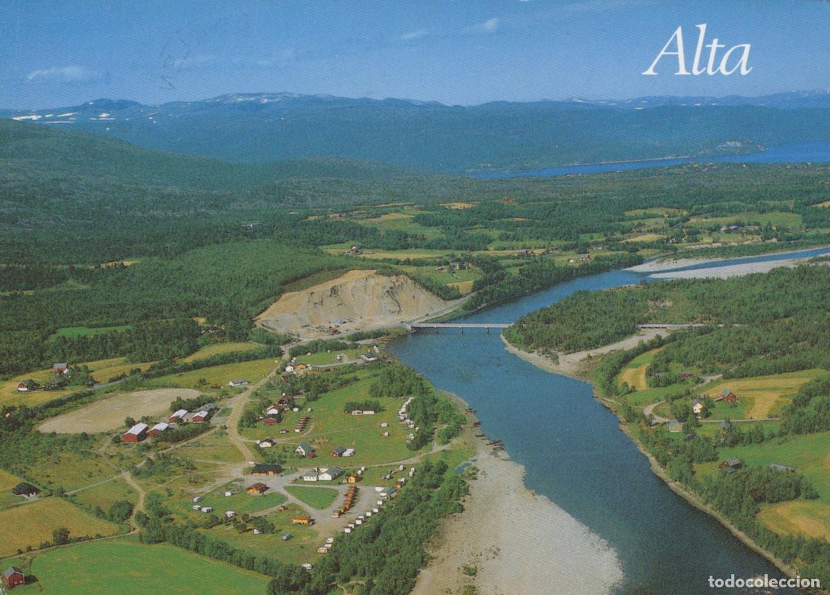 Postales: Norway Alta Aerial View of River Valley and Bridge Landscape *YAY484