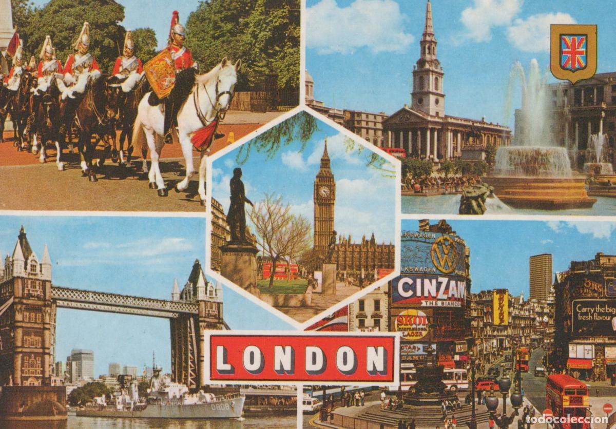 Postales: United Kingdom London Collage Horse Guards Trafalgar Square Big Unposted *YAY488