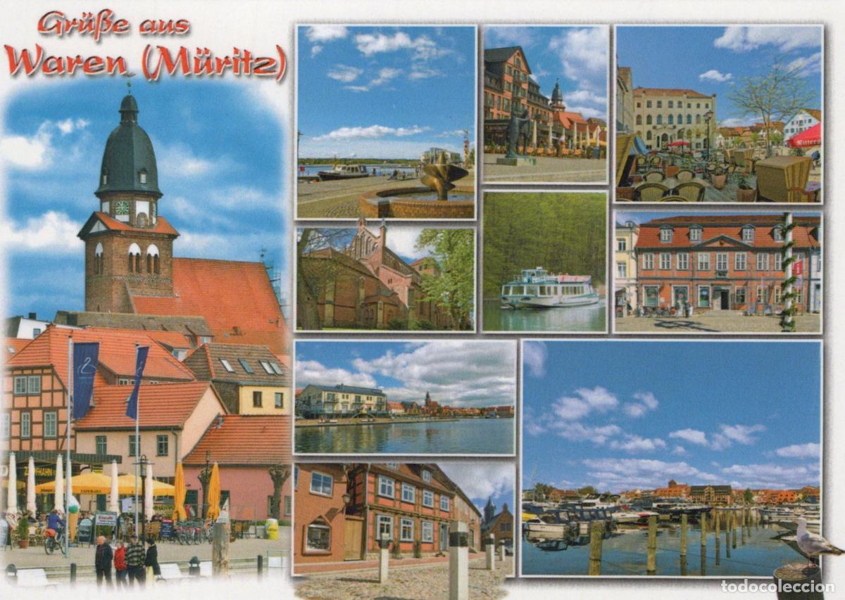 Postcards: Germany Waren M&uuml;ritz Multi View Collage Townscape Lake Boats *YAY496